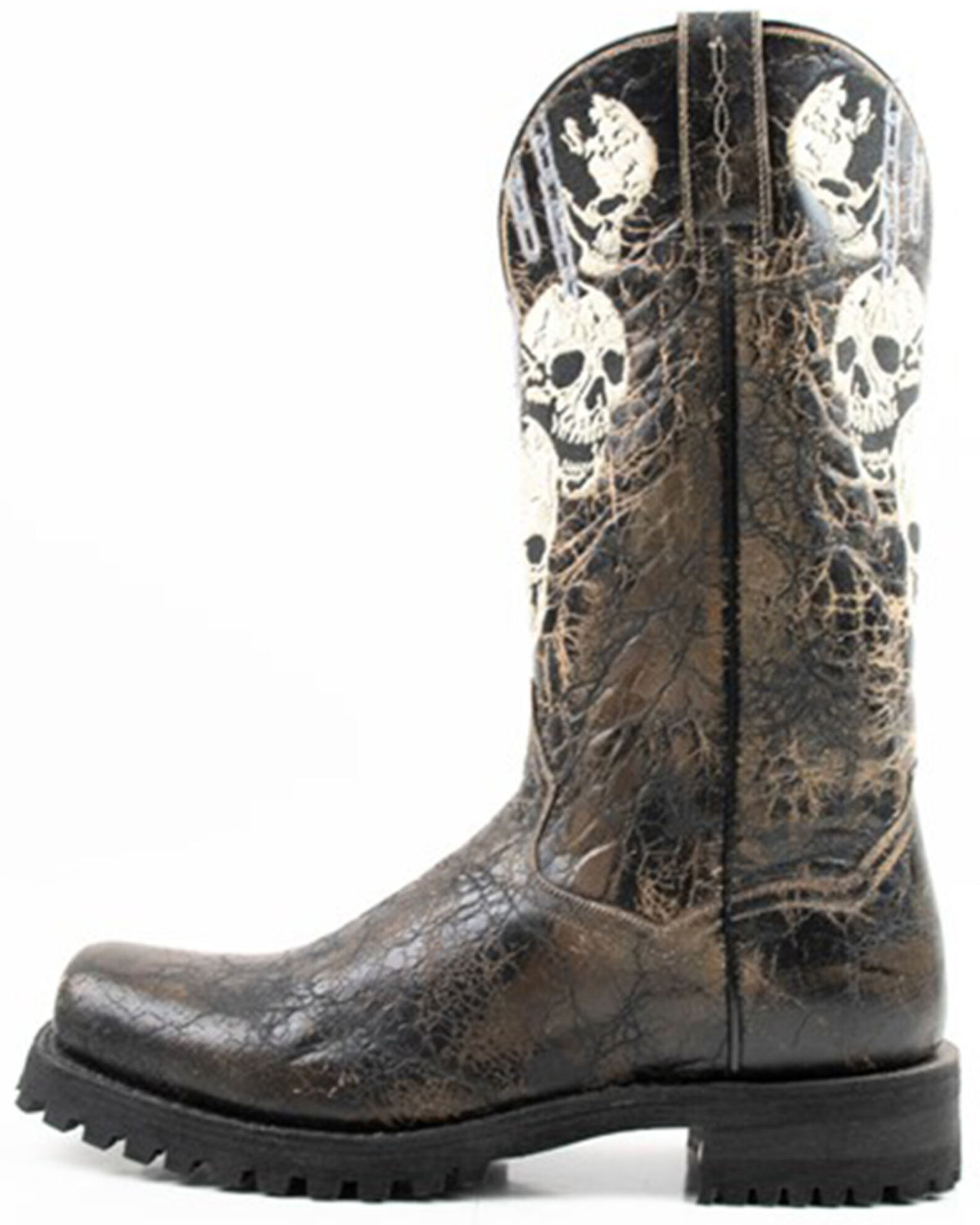 Dan Post Men s Skulls Motorcycle Western Boot Square Toe Sheplers