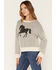 Image #2 - Originality Women's Horse Pleated Sweater, Black, hi-res