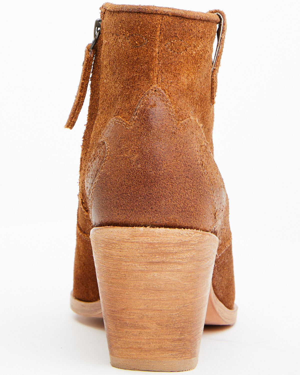 Image #5 - Shyanne Women's Jodi Suede Leather Booties - Round Toe, Cognac, hi-res