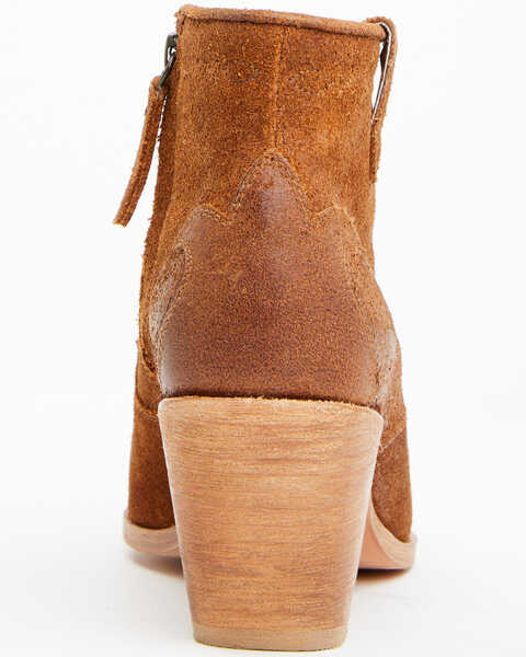 Image #5 - Shyanne Women's Jodi Suede Leather Booties - Pointed Toe , Cognac, hi-res
