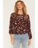 Image #1 - Idyllwind Women's Lynnbrook Floral Print Long Sleeve Blouse, Wine, hi-res