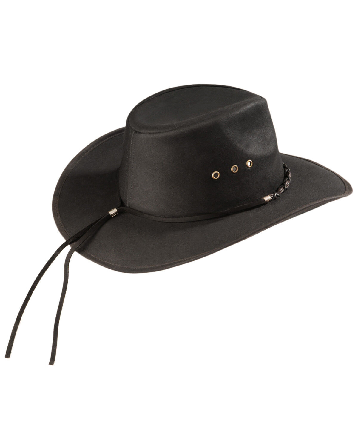 Image #3 - Outback Trading Co Men's Bootlegger Oilskin Hat, Black, hi-res