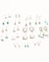 Image #1 - Shyanne Women's Teal Stone Earring Pack - 20 Piece, Silver, hi-res