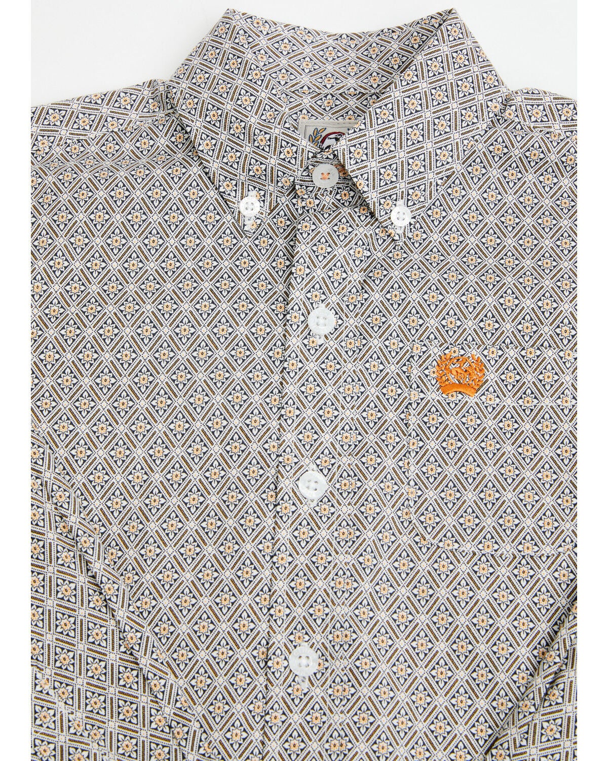Image #2 - Cinch Toddler Boys' Geo Print Long Sleeve Button-Down Stretch Western Shirt, White, hi-res