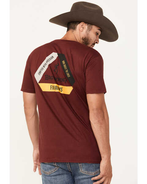 Image #4 - Browning Men's Built To Last Short Sleeve Graphic T-Shirt, Maroon, hi-res