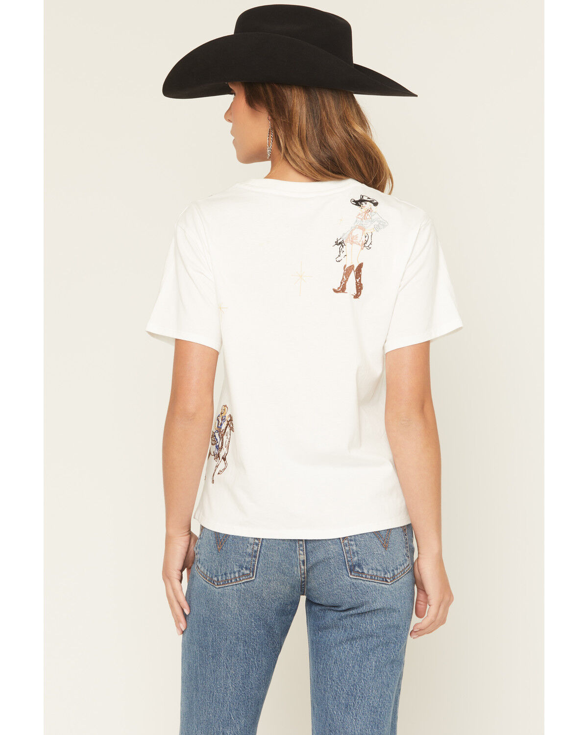 Image #4 - Blue B Women's Embroidered Conversation Short Sleeve Tee, White, hi-res