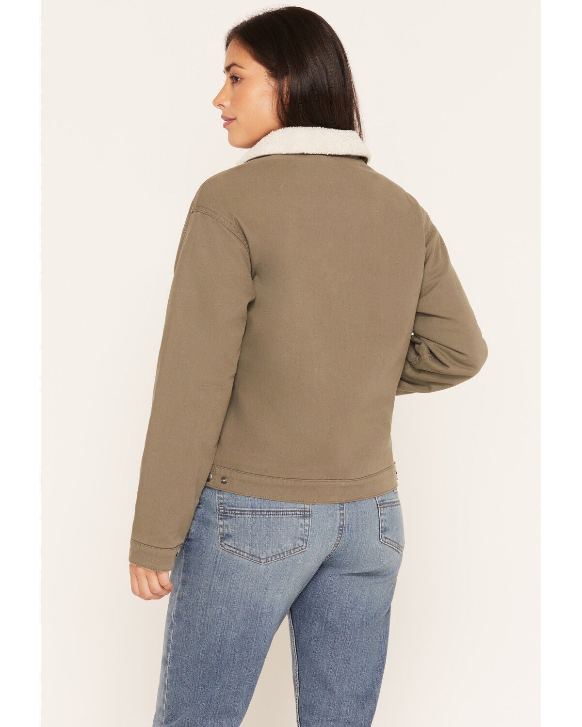 Image #4 - Carhartt Women's Crawford Sherpa Detroit Jacket, Olive, hi-res