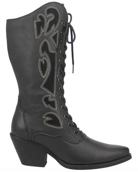 Dingo Women's San Miguel Lace-Up Western Boot - Snip Toe, Black, hi-res