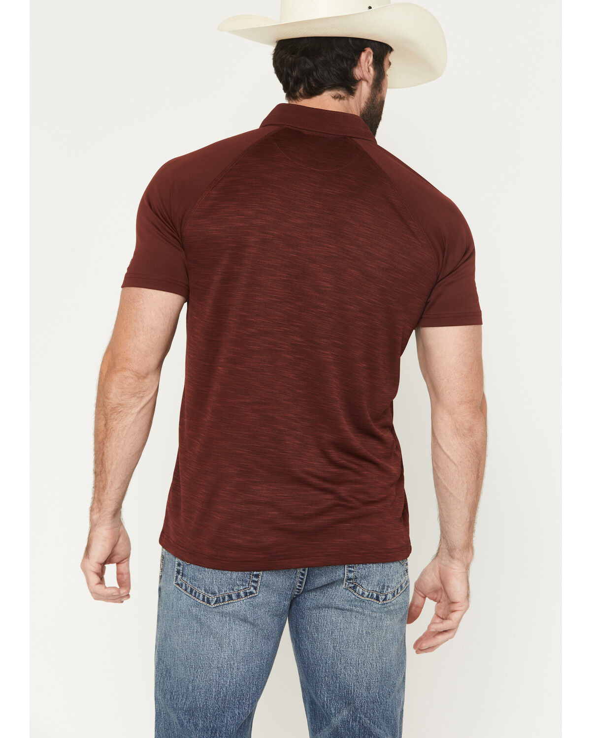 Image #4 - RANK 45® Men's Marfa Solid 1/4 Zip Polo Shirt, Red, hi-res
