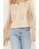 Image #3 - Blue B Women's Grommet Faux Suede Fringe Jacket, Beige, hi-res