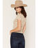 Image #4 - Cleo + Wolf Women's Striped Ruffle Trim Short Sleeve Baby Tee, Ivory, hi-res