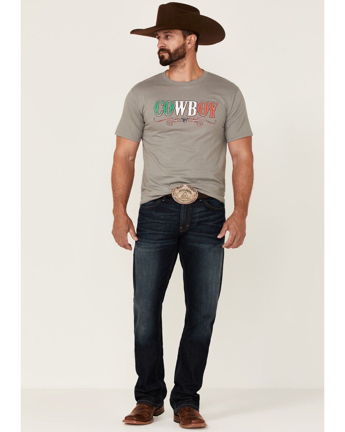 Cowboy Hardware Men's Grey Mexican Flag 
