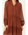 Image #3 - Molly Bracken Women's Long Sleeve Peasant Mini Dress, Rust Copper, hi-res