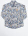 Image #1 - Cinch Toddler Boys' Paisley Print Long Sleeve Button Down Western Shirt, Light Blue, hi-res
