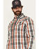 Image #2 - Moonshine Spirit Men's Fightin Plaid Print Long Sleeve Snap Western Shirt, Blue, hi-res
