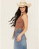 Image #2 - Rock & Roll Denim Women's Studded Fringe Tank, Brown, hi-res