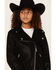 Image #2 - Urban Republic Little Girls' Bonded Moto Jacket - Youth, Black, hi-res