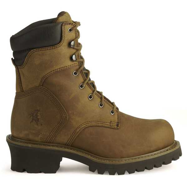 Chippewa Men's IQ Insulated 8" Lace-Up Logger Boots - Steel Toe, Bark, hi-res