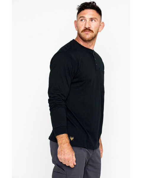Image #5 - Hawx Men's Pocket Henley Work Shirt - Big & Tall , Black, hi-res