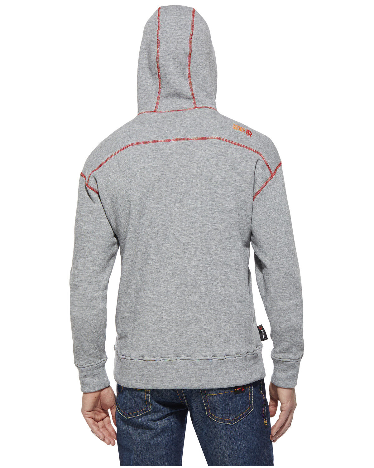 Image #2 - Ariat Men's FR Polartec Work Hooded Sweatshirt - Big, Grey, hi-res
