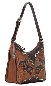 American West Annie's Secret Collection Concealed Carry Shoulder Bag, Brown, hi-res