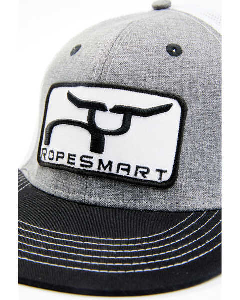 Image #2 - RopeSmart Men's Steerhead Patch Mesh-Back Trucker Cap , Grey, hi-res