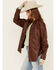 Image #2 - Free People Women's Easy Rider Leather Shacket , Cognac, hi-res