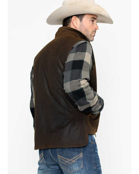 Image #2 - Outback Trading Co Men's Sawbuck Flannel Lined Oilskin Zip-Front Vest, Sage, hi-res