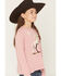 Image #2 - Shyanne Girls' Horse Pullover Knit Sweater, Mauve, hi-res
