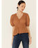 Image #1 - Wishlist Women's Eyelet Peplum Short Sleeve Top, Mustard, hi-res