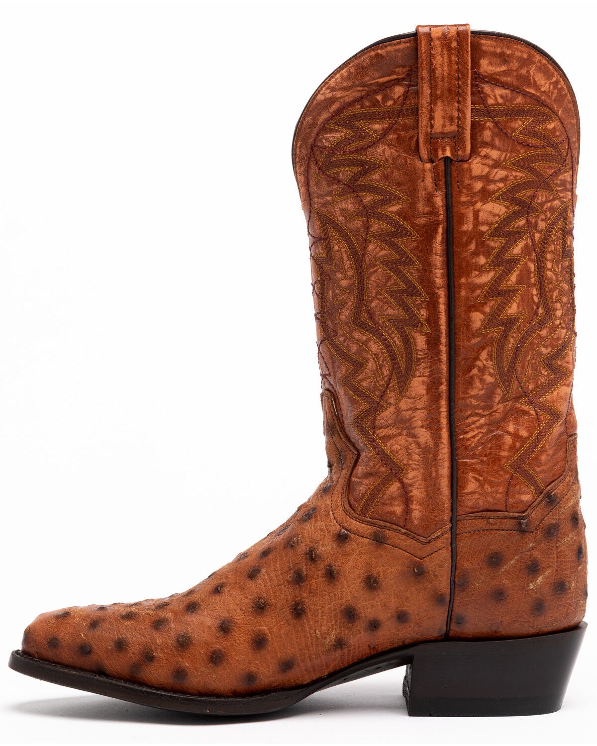 mens ostrich boots round toe