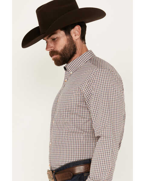 Image #2 - Cody James Men's Rowdy Plaid Print Long Sleeve Button-Down Western Shirt - Tall, Tan, hi-res