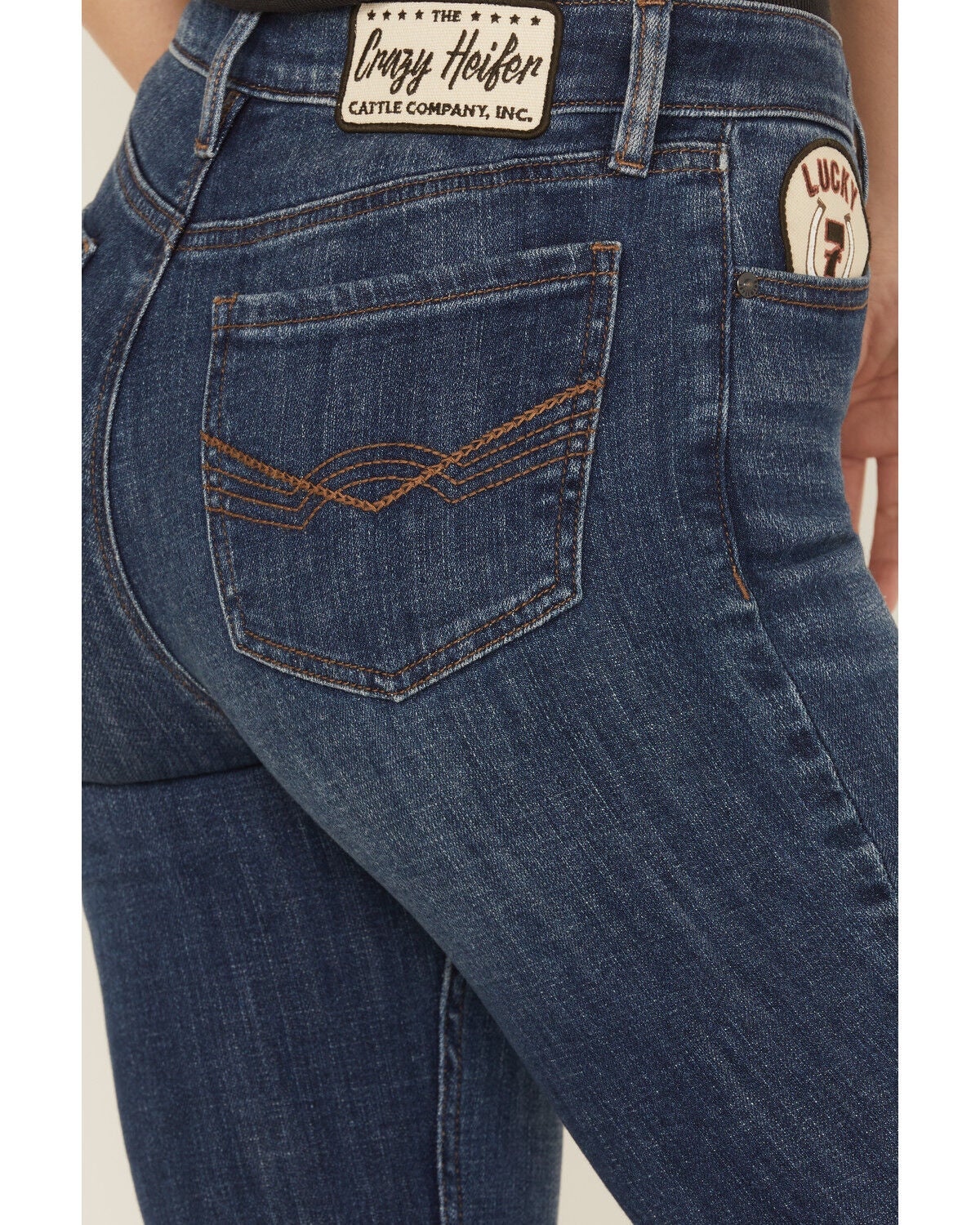 Image #4 - Idyllwind Women's Ellwood Dark Wash High Rise Patch Bootcut Super Stretch Denim Jeans, Dark Wash, hi-res
