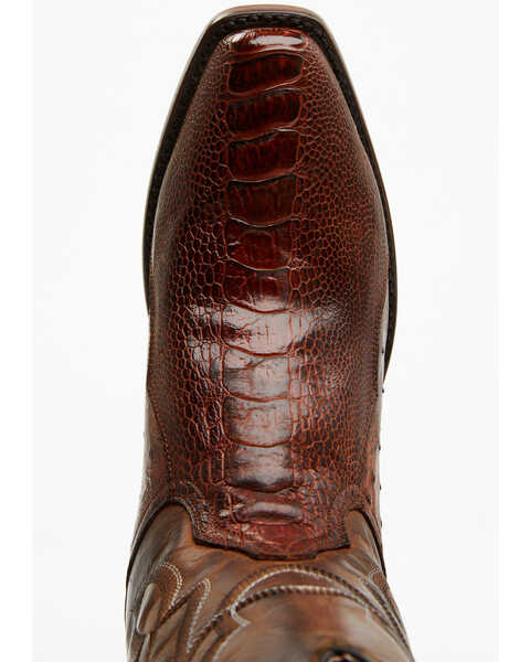 Image #6 - Dan Post Men's 12" Exotic Ostrich Leg Western Boots - Square Toe , Brass, hi-res