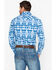 Rock & Roll Denim Men's Striped Southwestern Print Long Sleeve Western Shirt, Light Blue, hi-res