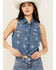 Image #1 - Wrangler Women's Americana Front Tie Sleeveless Snap Western Shirt, Blue, hi-res