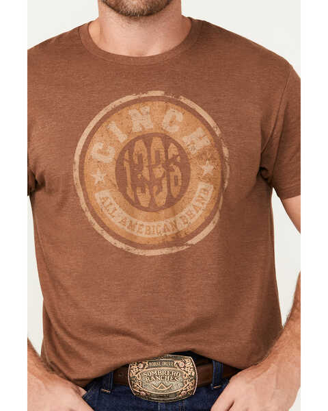 Image #3 - Cinch Men's 1996 Logo Short Sleeve T-Shirt, Brown, hi-res