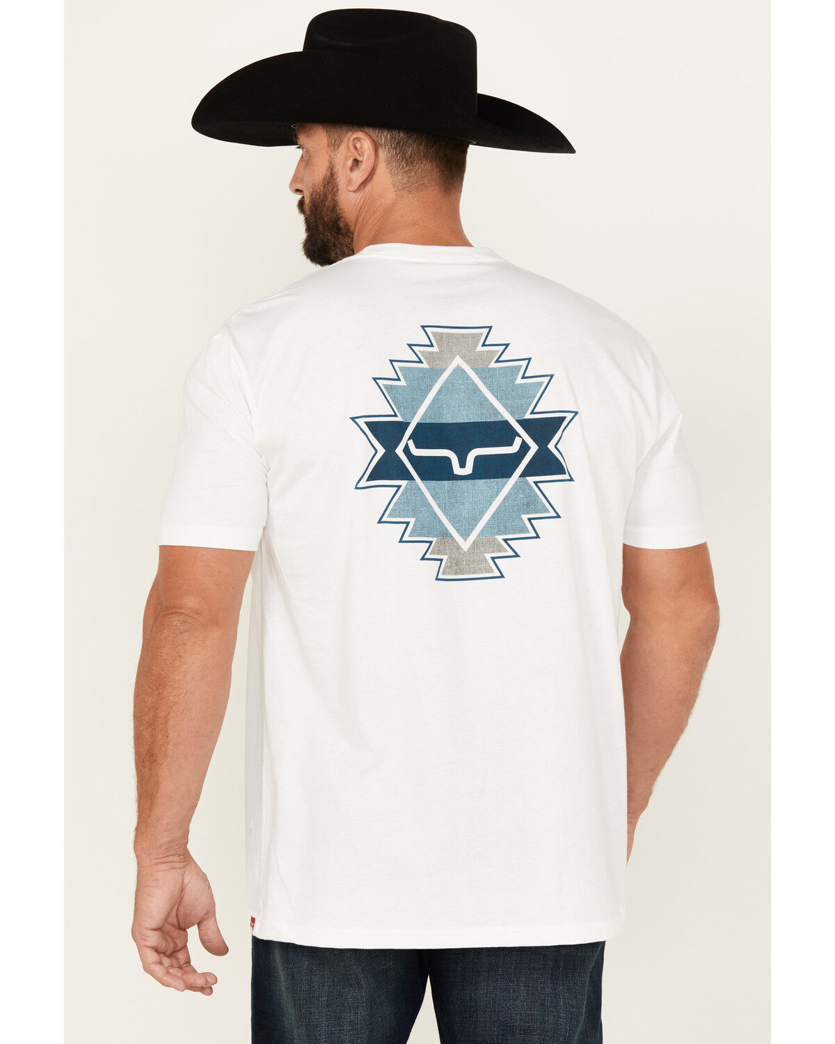 Image #4 - Kimes Ranch Men's Boot Barn Exclusive Layered Diamond Southwestern Logo Short Sleeve Graphic T-Shirt, White, hi-res