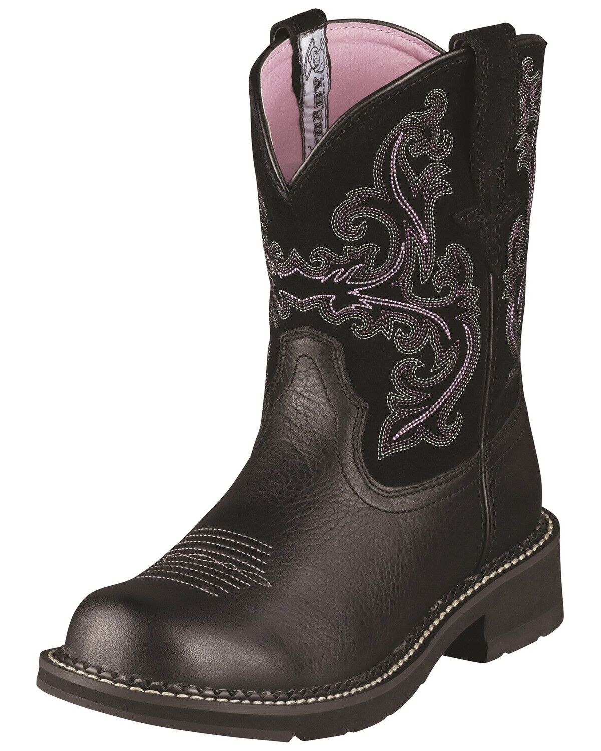 Image #2 - Ariat Women's Fatbaby Deertan Western Boots - Round Toe, Black, hi-res