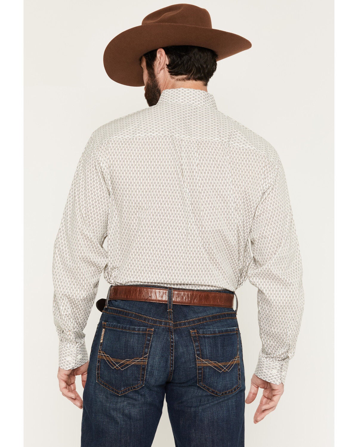 Image #4 - Cinch Men's Striped Long Sleeve Button-Down Stretch Western Shirt, Cream, hi-res