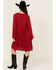 Image #4 - Wild Moss Women's Crochet Trim Mini Dress, Red, hi-res
