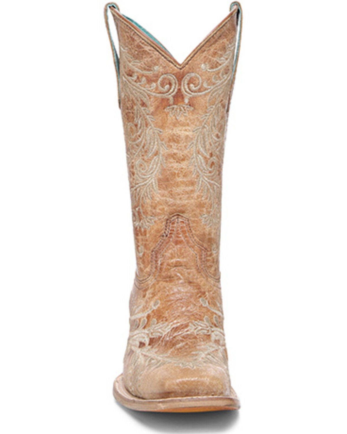 Image #3 - Corral Girls' Embroidered Western Boots - Broad Square Toe, Tan, hi-res