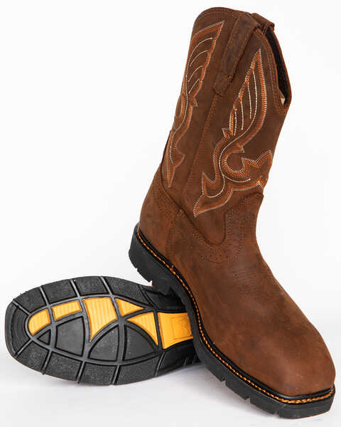 Image #5 - Cody James Men's Waterproof Pull On Work Boots - Composite Toe , Brown, hi-res