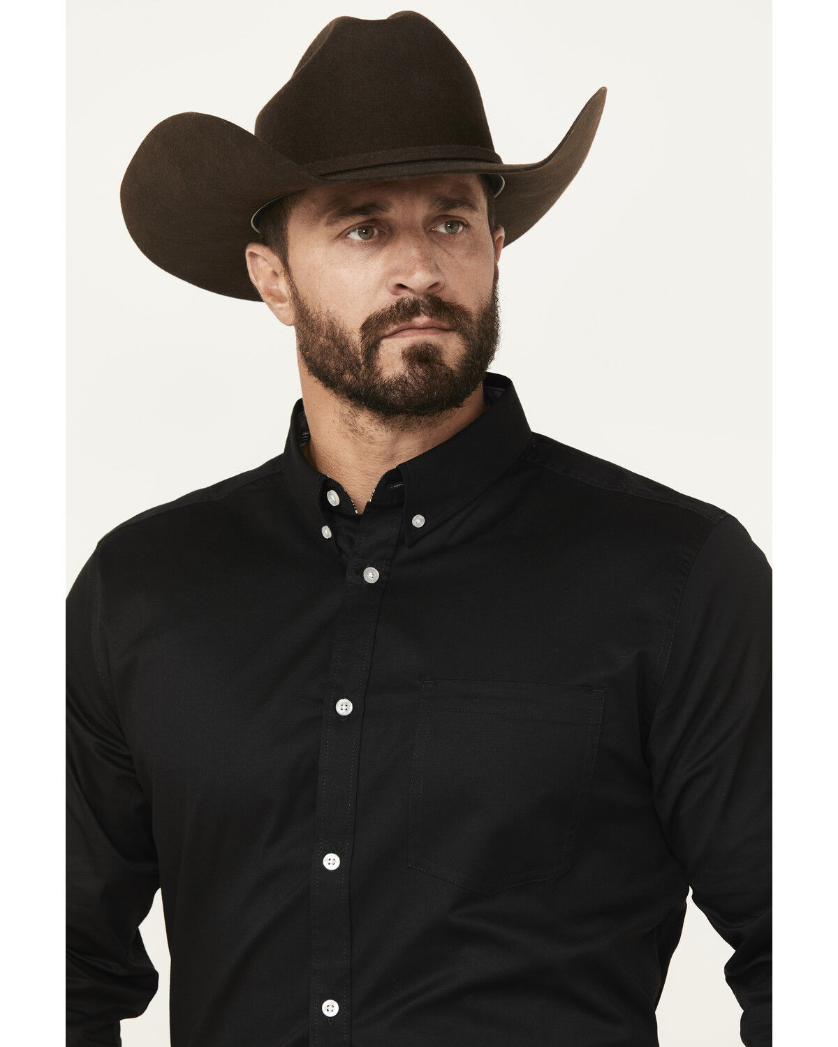Image #2 - Cody James Men's Basic Twill Long Sleeve Button-Down Performance Western Shirt - Big, Black, hi-res