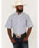 Ariat Men's Isa Southwestern Print Short Sleeve Button Down Western Shirt - Big & Tall , Blue, hi-res
