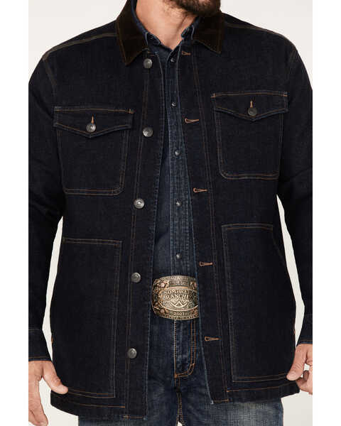 Image #3 - Blue Ranchwear Men's Rancher Flannel Lined Denim Jacket, Dark Blue, hi-res