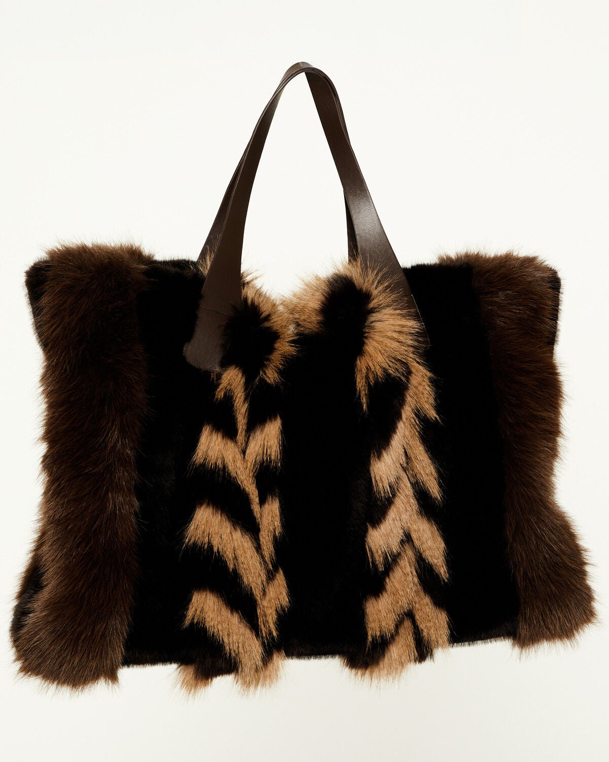 Image #3 - Azalea Wang Women's Confidante Faux Fur Bag, Brown, hi-res