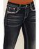 Image #4 - Grace In LA Women's Dark Wash Geo Print Embroidered Mid Rise Bootcut Stretch Denim Jeans, Dark Wash, hi-res