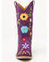 Image #4 - Dingo Girls' Flower Power Suede Western Boots - Snip Toe, Purple, hi-res