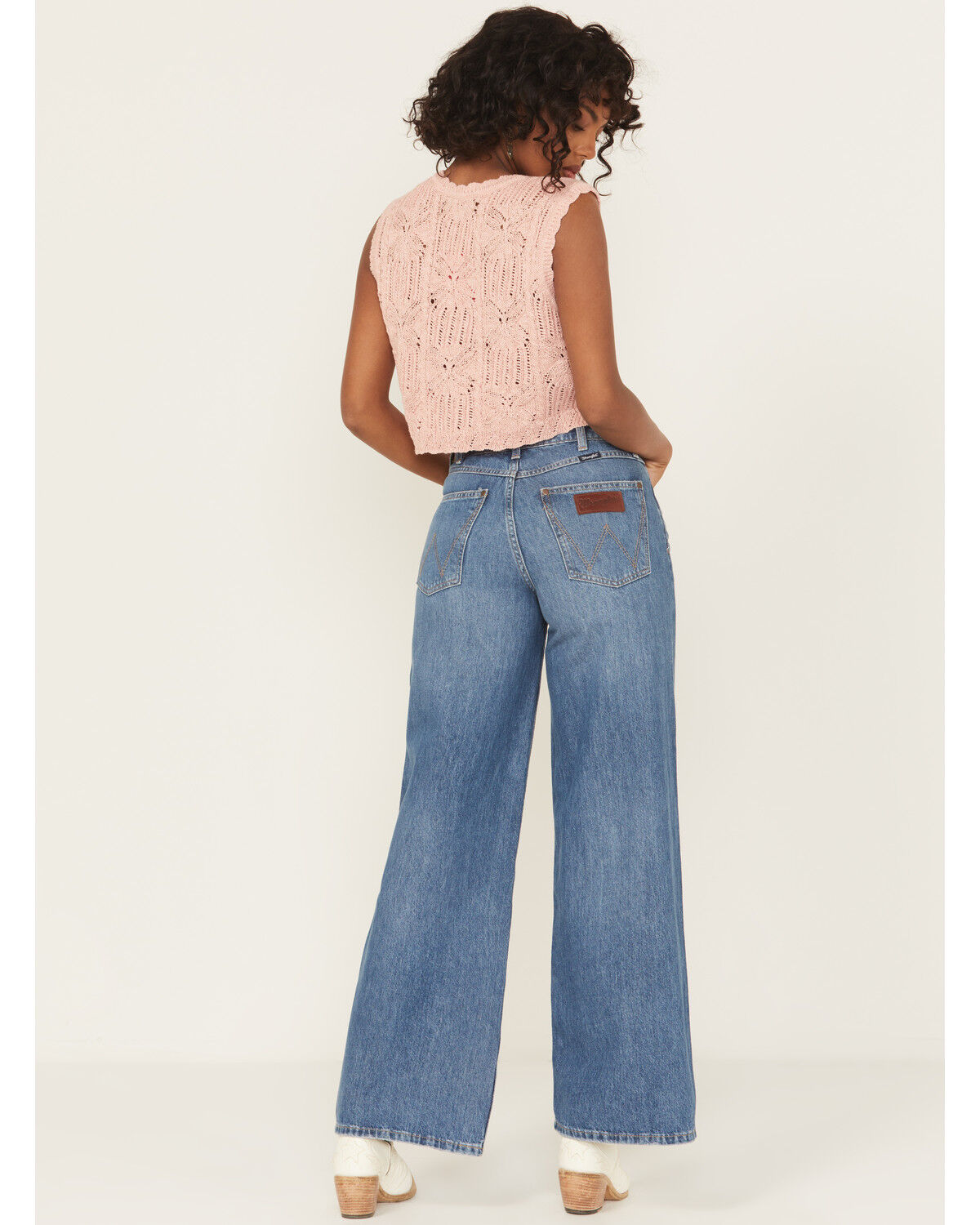 Image #3 - Wrangler Retro Women's Yvette Medium Wash High Rise Wide Leg Denim Jeans, Medium Wash, hi-res
